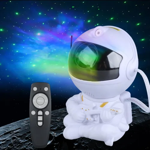 Miniatura 8 de Proyector de Estrellas de Astronauta, Luz de Galaxia Proyector de Estrellas para Niños, 8 Modos Control Remoto y Luces LED Ajustables de 270°