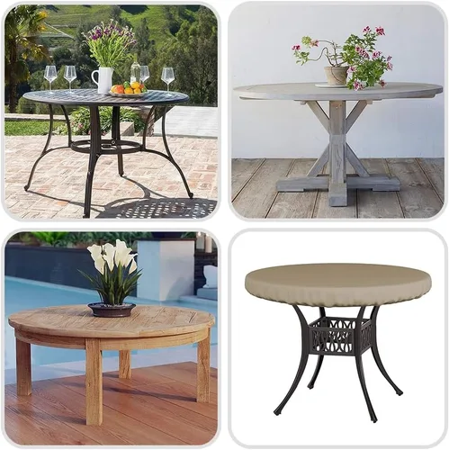Miniatura 6 de Covers & All Cubierta para Mesa Redonda, 12 Oz Impermeable Resistente a UV y Clima, Cubierta de Mesa de Exterior para Muebles de Patio al Aire Libre