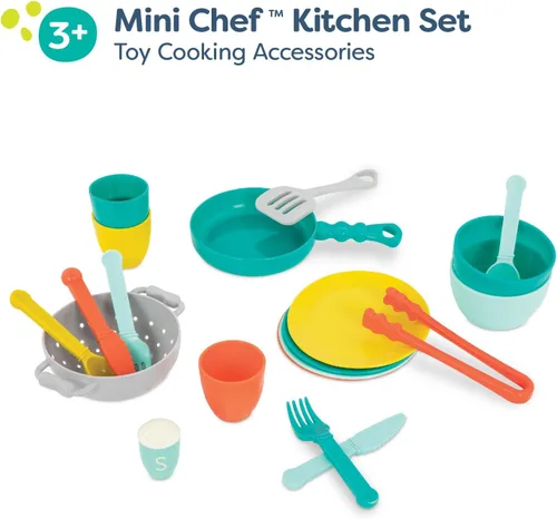 Miniatura 6 de B. toys Accesorios de cocina para jugar - Utensilios de cocina, platos, utensilios - Juego de 33 piezas para niños - Juguetes de simulación - Más