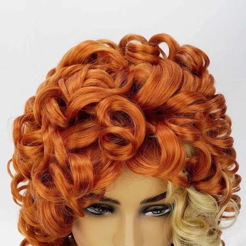 Miniatura 6 de Auburn - Pelucas rizadas para mujeres negras, peluca corta con flequillo, pelucas rizadas suaves y sueltas para mujeres, fibra sintética, cabello