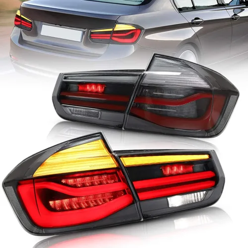 Miniatura 8 de VLAND Luces traseras LED compatibles con BMW Serie 3 BMW F30 F35 F80 320i 328i 328D 335i M3 6ª generación sedán 13-18 con intermitentes ámbar