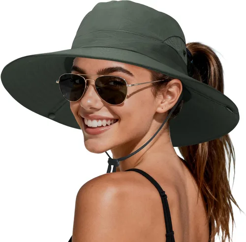 Miniatura 15 de PFFY Sun Beach Hats for Women Men UV Protection Wide Brim Foldable Fishing Sun Bucket Hat Outdoor Essentials