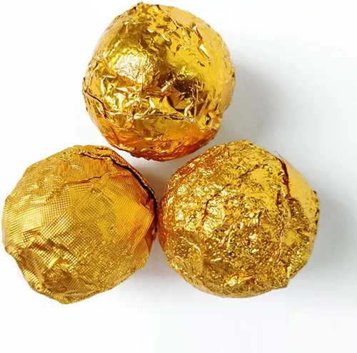 Miniatura 2 de 500pcs Golden Chocolate Candy Foil Candy Wrappers Papel de aluminio para papel de embalaje de papel de embalaje de papel de aluminio