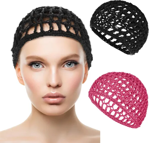 Miniatura 11 de WLLHYF Gorros de Peluca para Cabello Grueso y Largo, Gorros Ajustables de Red Malla Trenzada para Tejer, Hacer Crochet, Coser, Tejido de Red