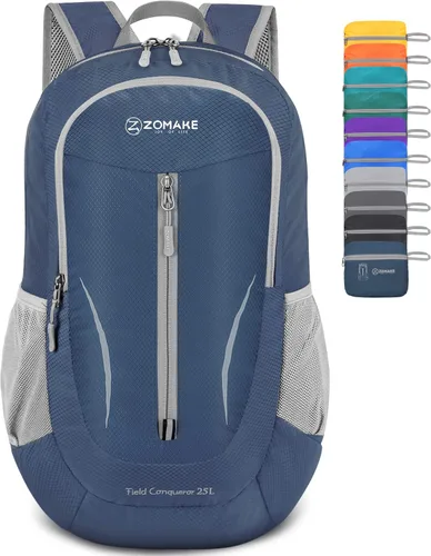 Miniatura 30 de ZOMAKE Mochila plegable ultraligera de 25 litros, mochila de senderismo plegable resistente al agua, pequeña mochila plegable para viajes