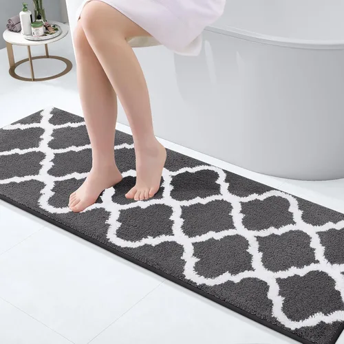 Miniatura 8 de OLANLY Alfombras de baño de 24 x 16 pulgadas, microfibra suave y absorbente, antideslizante y peluda, lavable a máquina, tapetes para el suelo