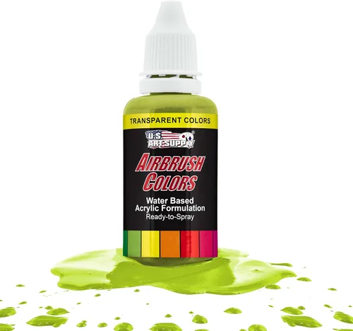 Miniatura 21 de U.S. Art Supply Pintura acrílica transparente Chartruesse para aerógrafo, 8 onzas, lista para rociar, pintura con pincel de aire para uñas, modelos