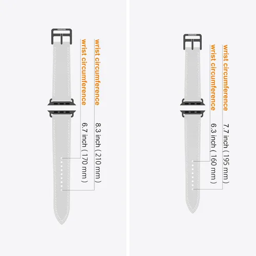 Miniatura 7 de LB1 - Correa de cuero para Apple Watch para mujeres y hombres, SE Ultra 2 de 1.575 in 1.732 in 1.811 in 1.654 in 1.772 in 1.614 in 1.496 in 1.929 in