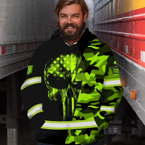 Miniatura 6 de Ropa de trabajo de seguridad con nombre personalizado de alta visibilidad para trabajadores, corredores, camioneros, patrióticos