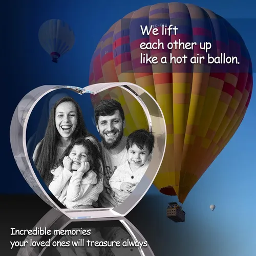 Miniatura 8 de Foto de cristal 3D, regalo personalizado. Regalos personalizados para papá y mamá, él, ella, esposa y marido. Regalos de imagen personalizados