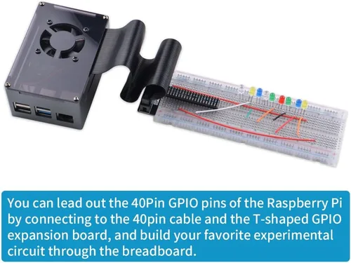 Miniatura 6 de GeeekPi Funda para Raspberry Pi 4, Pi 4 de aluminio con ventilador, disipador de calor Pi 4 para Raspberry Pi 4 Modelo B, carcasa alta compatible