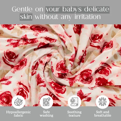 Miniatura 3 de Baby Gear Manta suave de bebé para niña, manta de felpa recién nacida para bebé 30x40 con estampado de flores