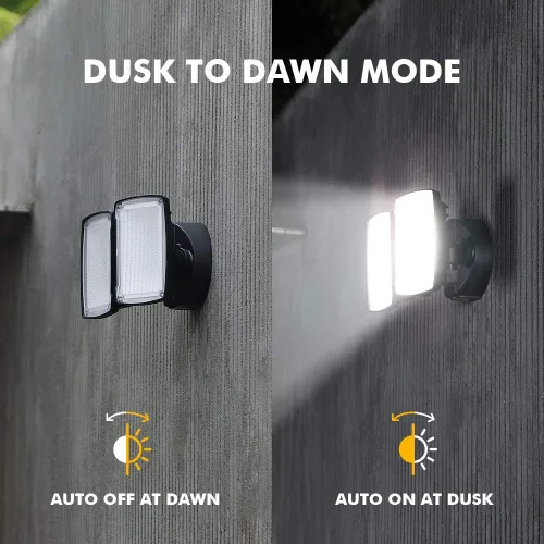 Miniatura 2 de LUTEC - Foco LED de 3500 lúmenes, 32 W, 5000 K, doble cabezal integrado, resistente al agua al atardecer y al amanecer, luz de seguridad de pared