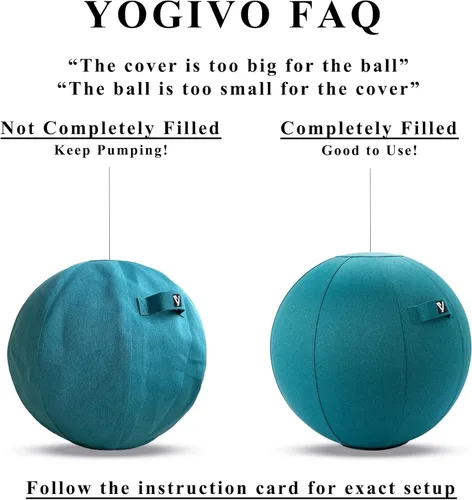 Miniatura 4 de Silla de bola sentada para oficina y hogar, pelota de yoga de ejercicio de pilates con cubierta para equilibrio, estabilidad y fitness, asiento