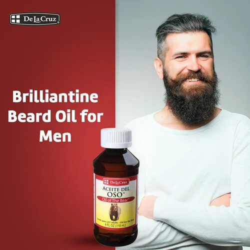 Miniatura 2 de De La Cruz Aceite del Oso para Barba para Hombre - Grooming Brillantine para Cabello, Bigote y Barba - Aceite del Oso