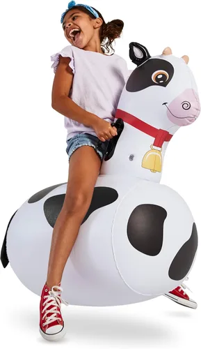 Miniatura 7 de Hearthsong Hop N Go Toro Inflable para Montar Juguetes Saltarines Rebotadores para Niños de 5+ Años - Juguetes Saltadores Montables de Animales