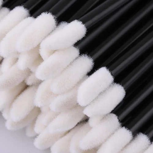 Miniatura 4 de Tbestmax 200 carretes desechables para rímel y cepillos de labios, aplicador de brillo de labios para extensiones de pestañas de cejas, kits de Negro