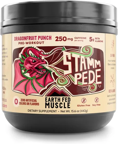 Miniatura 9 de Earth Fed Muscle Stampede sin estimulantes antes del entrenamiento, cereza agria, estimulante y sin cafeína, aumenta la energía, la resistencia