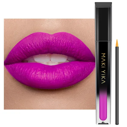 Miniatura 43 de MAKI YIKA Lápiz labial rojo burdeos para mujer, pintalabios de larga duración, sin manchas, mate, líquido, a prueba de transferencia, sin crueldad