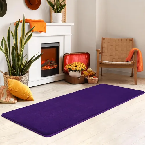 Miniatura 17 de Softlife Alfombra verde de 2 x 6 pies para dormitorio, sala de estar, lavable, suave, esponjosa, alfombra de pasillo antideslizante, alfombra