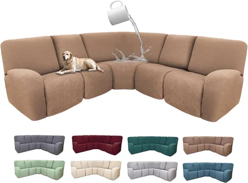 Miniatura 54 de Fundas de sofá reclinable seccional 100% impermeables para sofá reclinable en forma de L, funda de sofá modular de esquina en forma de L, fundas