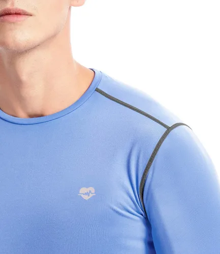 Miniatura 4 de Zengjo Camiseta de capa base para hombre, manga larga, atlética, para correr, ligera