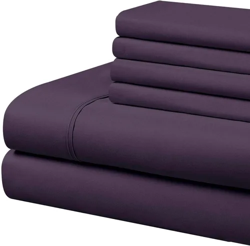 Miniatura 13 de Home Basics - Juego de sábanas de microfibra cepillada ultra suave de 4 piezas de 2.36 oz/m², hipoalergénico, individual, aguamarina