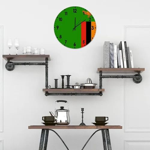 Miniatura 797 de Cheyan Reloj de pared con bandera de Canadá de 12 pulgadas, silencioso, sin tictac, de PVC, funciona con pilas, reloj redondo decorativo, regalo