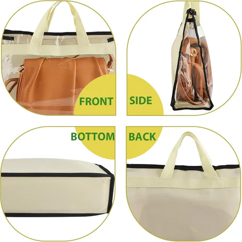 Miniatura 4 de Gcroet Bolsa de almacenamiento transparente antipolvo para colgar en el armario con cremallera y asa, bolsa de almacenamiento que ahorra espacio