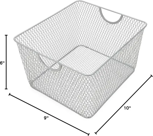 Miniatura 2 de YBM Home Organizador de despensa de cocina, cesta de alambre para estantes, armarios, despensa, encimera, cesta de almacenamiento abierta de malla