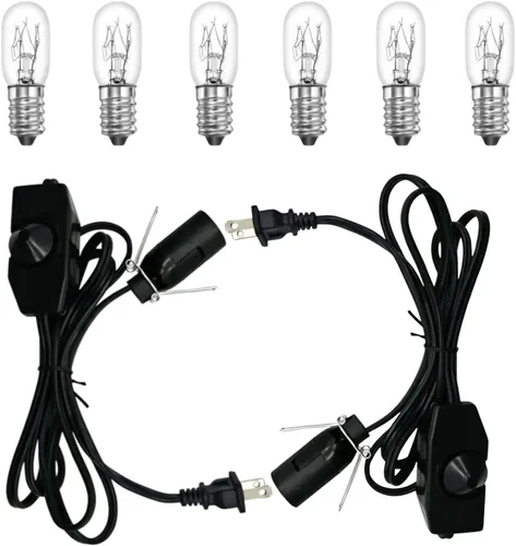 Cable de lámpara de sal del Himalaya, con interruptor de atenuación, bombilla de Navidad, cable con control de atenuador y montaje de base, 6 pies,