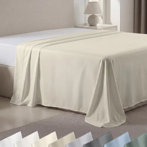 Miniatura 15 de California Design Den Sábana encimera tamaño King – 100% algodón, 600 hilos, sábana superior suave y transpirable, tejido satinado, ropa de cama