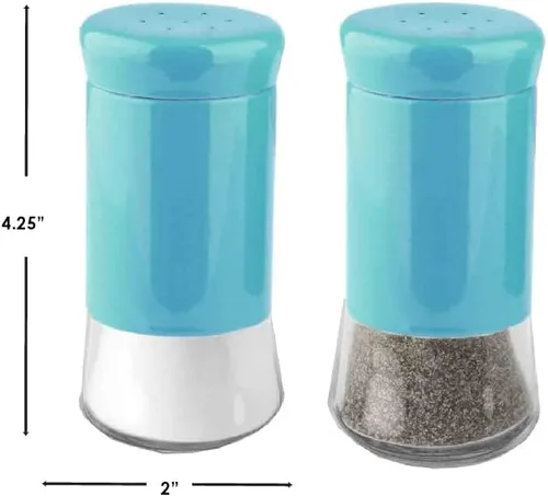 Miniatura 7 de Home Basics Essence Collection - Juego de salero y pimentero, color azul turquesa