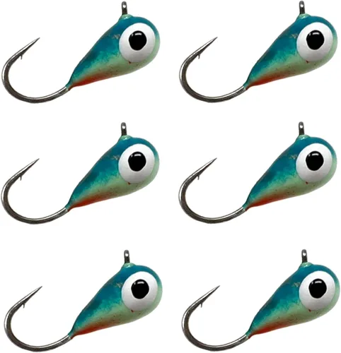 Miniatura 12 de Reaction Tackle Plantillas de pesca en hielo de tungsteno - Plantilla súper sensible en forma de lágrima para panfish, crappie, lucioperca, perca