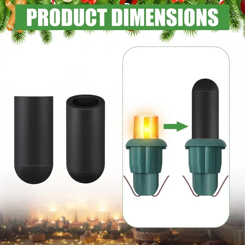 Miniatura 2 de Zonon 200 piezas sin tapas incandescentes de cristal de Navidad LED Glow Plug Cap Light Black Out Cover para luces de Navidad (0.197 x 0.512 in)