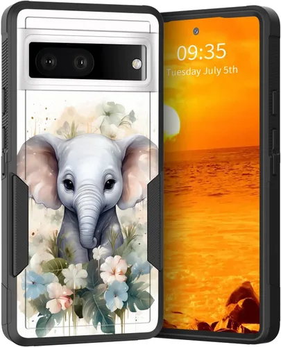 Miniatura 42 de Funda para Pixel 6A, Híbrida de Doble Capa de Servicio Pesado Resistente a Prueba de Golpes PC Duro + Funda Protectora de Silicona Suave para Google