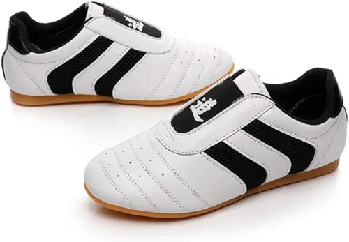 Miniatura 3 de Auhoho Taekwondo - Zapatos de boxeo para niños, karate, kung fu tai chi, ligeros, deportivos, gimnasio, artes marciales, para niños y niñas, 8.5