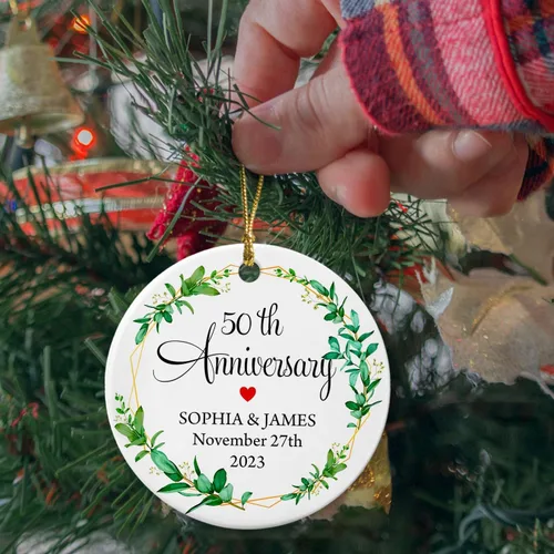 Miniatura 3 de Adorno de 50 aniversario de boda, adornos personalizados de feliz aniversario, regalo para mamá, papá, abuelos, 50 años como Mr & Mrs 2026, adorno