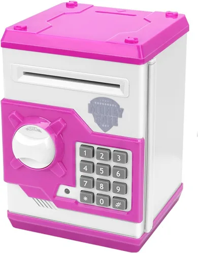 Miniatura 11 de Alcancía de caricatura Caja de seguridad electrónica con contraseña tipo cajero automático Para monedas, enrolla los billetes de forma automática