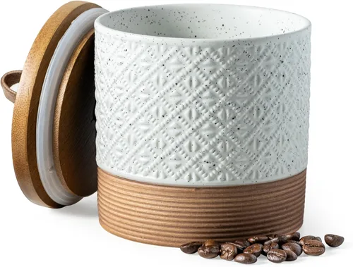 Miniatura 14 de Miamolo Botes de cerámica para café Contenedores de cocina para almacenamiento de alimentos para especias, azúcar, bolsas de té, botes apilables