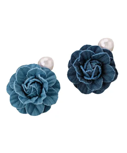 Miniatura 4 de Pinza para el pelo de mezclilla azul, con lazo para niñas, color azul, vaqueros, pasador para el pelo para niñas, lazos grandes, BW01 (azul claro)