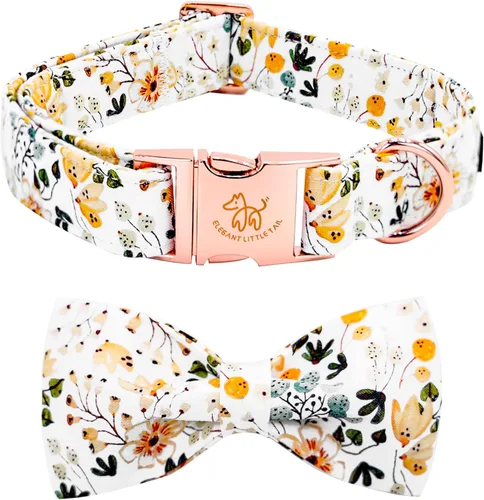Miniatura 35 de Collar para perro Elegant Little Tail con moño, estampado de pepinillos, collar de moño lindo para perros pequeños eneldo