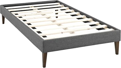 Miniatura 4 de Modway Sharon - Marco de cama de tela con patas cuadradas cónicas, color azul