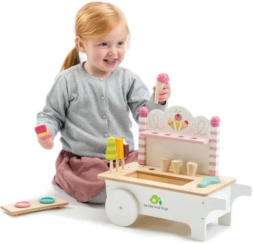 Miniatura 3 de Tender Leaf Toys Carrito de helados, 14.76 pulgadas de longitud
