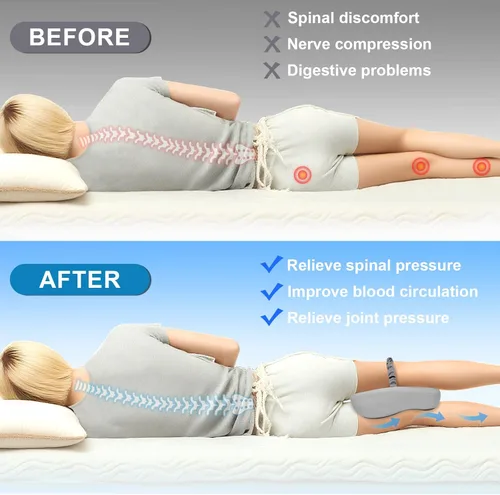 Miniatura 5 de Almohada de espuma viscoelástica para piernas para personas que duermen de lado, almohada para aliviar el dolor de ciática con diseño ergonómico