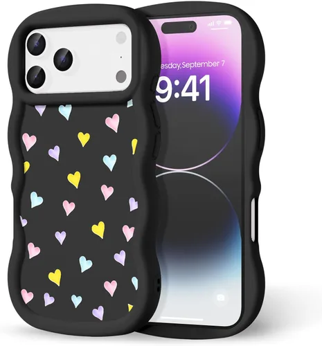 Miniatura 95 de Compatible con iPhone SE/8/7 Funda para Mujeres y Niñas, Marco Ondulado Rizado con Patrón Lindo, Estética Delgada Suave Silicona TPU Parachoques