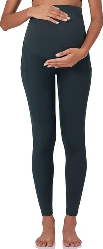 Miniatura 2 de POSHDIVAH Leggings de maternidad con forro polar para mujer, sobre el vientre, embarazo, invierno, cálidos, yoga, entrenamiento, pantalones activos