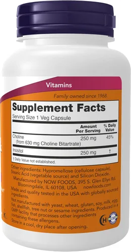 Miniatura 2 de Colina e inositol Now Foods, 100 Cápsulas de 0.017 oz, ANO-134, 1, 1, 1