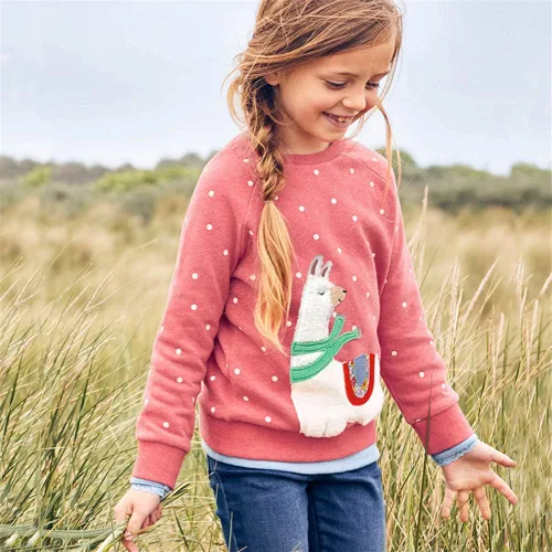 Miniatura 2 de HILEELANG - Sudadera de manga larga y cuello redondo para niña, sin botones, para invierno
