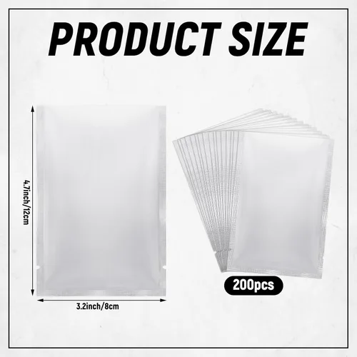 Miniatura 2 de Yexiya 200 Pcs 3.2 x 4.7 Silver Aluminum Foil Heat Seal Cookie Bags Cellophane Cookie Bags Flat Edge for Treat Chocolate Candy Desserts Snack Packs